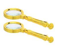 COHEALI Lente D’ingrandimento 10x Impugnatura Dorata in Vetro Ottico per Gioielli e Orologi, Set 2 Pezzi Tascabile per Ispezione, Creazione Gemme e Hobby di Precisione