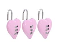 COHEALI Lucchetto Combinazione Forma di Cuore in Lega di Zinco Rosa, Portatile e Resistente, per Valigia e Diario, per Viaggi e Uso Domestico