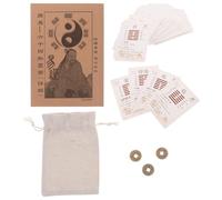 COHEALI Monete Portafortuna Feng Shui in Ottone e Carte i Ching 64 Esagrammi, Kit Completo per Divinazione e Prosperità Guida Dettagliata per Principianti