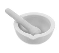 COHEALI Mortaio Alte Pestello Ceramica Beige in Resistente e Temperature per Macinazione Spezie e Aglio per Insegnamento in Laboratorio e Ricerca
