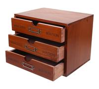COHEALI Organizer da Scrivania a 3 Livelli Cassetti in Legno Marrone Mobiletto per Riporre Accessori, per Bagni e Toeletta