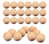 COHEALI Palline rotonde in legno, 100 pezzi, 12 mm, nasi di gnomo di Natale, non finite, sfere rotonde in legno, senza fori, per progetti fai da te, lavorazione del legno