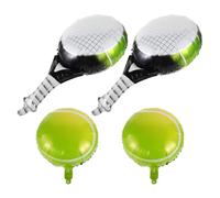 COHEALI Palloncini a Forma di Palla e Racchetta da Tennis, Set da 4 in Foglio di Alluminio Verde, Decorazioni per Feste di Compleanno e Eventi per Appassionati di Tennis