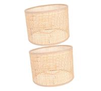 COHEALI Paralume in Rattan Intrecciato 16x12 a Rete 2 Pezzi per Lampada a Sospensione Copertura Leggera Decorativa per Interno Atmosfera Calda