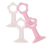 COHEALI Paraurti per Pomelli Porta a Ventosa in Silicone a Forma di Fiore Set da 4 Pezzi 2 Rosa 2 Albicocca Protezione da Parete Anticollisione e Fermaporta Silenzioso per Uso