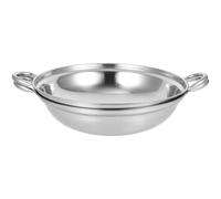 COHEALI Pentola Calda in Acciaio Inox 22 Cm Doppio Manico, Set 2 Pezzi, Pentole Piccole per Cucina Domestica e Ristoranti, Resistente e Facile da Pulire per Uso Hot Pot e Wok