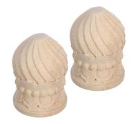 COHEALI Pinnacoli in Legno Intagliati a Mano a Forma di Ananas, Set 2 Pezzi, Terminali per Recinzioni e Mobili Non Verniciati, Decorazioni da Giardino e Patio, Cappelli Decorativi