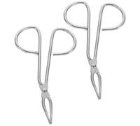 COHEALI Pinzetta per Sopracciglia Strumento Portatile 2 Pezzi in Acciaio Inossidabile Argento Design Ergonomico e Punta Obliqua per Modellare e Rimuovere Peli del Viso