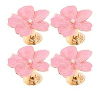 COHEALI Pomelli per Cassetti a Forma di Fiore Rosa Goccia Lucida Set da 4 Maniglie Decorative per Mobili Facili da Installare per Cassettiere e Armadi Vintage