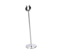 COHEALI Porta Menu da Tavolo in Acciaio Inox, Clip U, Base Rotonda | Argento, Profilo Compatto e Lucido, per Carte Istruzioni e Menu, Banchetti e Registrazione