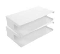 COHEALI Portariviste da Scrivania 2 Pezzi, Organizer Verticale per Documenti in Plastica Bianca, Scaffale Portadocumenti Resistente per Ufficio e Scuola Etichette Identificative