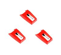 COHEALI Puntine di Ricambio per Giradischi Rosse 3 Pezzi Stilo per Fonografo Portatile e Girevole Compatibile Ago per Giradischi Facile da Installare per Uso in Fonografi