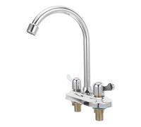 COHEALI Rubinetto per Cucina Doppia Maniglia Ergonomica in Rame e Acciaio Inossidabile, Regolazione Precisa Temperatura, per Bagni e Camper