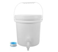COHEALI Secchio Plastica Bianco da 10l con Rubinetto per Contenitore d'Acqua da Campeggio Portatile, Facile da Usare e Sostituire, per attività All'aperto