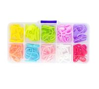 COHEALI Segnapunti in Plastica Colorati per Maglia e Uncinetto Fermagli per Ferri da Maglia Set 100 Pezzi Scatola 10 Scomparti Strumenti per Cucito