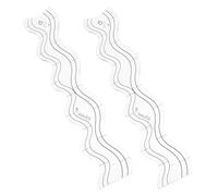 COHEALI Set 2 Pezzi Righelli da Cucito Trasparenti in Acrilico, Modello Ondulato per Trapuntatura, Righello Curvo per Quilting Compatibile Macchina da Cucire Domestica, Forniture