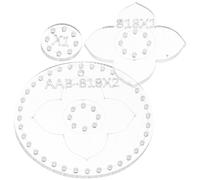 COHEALI Set 3 Stencil Riutilizzabili per Portachiavi in Acrilico Bianco, Modelli Classici a Cerchio Grande, Piccolo e Fiore, Facile da Usare per DIY e Professionisti