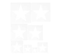 COHEALI Set 8 Stencil a Forma di Stella in Plastica Riutilizzabili per Pittura a Spruzzo, Stencil Decorativi per Pareti, Vetri e Tessuti, Modello Traforato per Disegno Fai da Te e