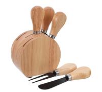 COHEALI Set di Coltelli per Formaggio con Ceppo in Rovere, Mini Coltelli da Formaggio in Acciaio Inossidabile per Affettare e Spalmare, Utensili per Salumi per Servire a Tavola e Picnic