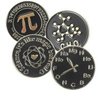 COHEALI Spille Tema Scienza e Matematica 4 Pezzi Nero in Lega per Giacche e Cappelli Stile Semplice Unisex Resistente
