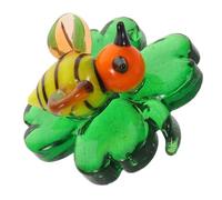 COHEALI Statuetta Mini in Vetro Soffiato Ape e Fiore per Ufficio | Colori Vivaci e Trasparenza, Stile Realistico Compatto, Decorazione per Casa, per San Patrizio