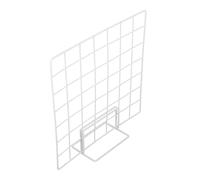 COHEALI Supporto Espositivo a Griglia in Metallo Bianca 35x35 Cm Base Piccola, Espositore da Banco per Foto, Opere D’arte e Accessori, Scaffale Portaoggetti Versatile per Stand e Desktop