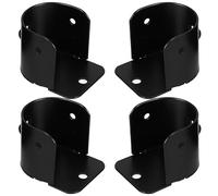 COHEALI Supporto per Asta Doccia in Acciaio Inox 4 Pezzi Flangia Nera 3 Cm, Staffa per Armadio e Portasciugamani, Installazione Facile per Bagno, Guardaroba e Finestra