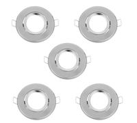 COHEALI Supporto per Lampade Spot Mr16 Gu10 in Ferro Argento, Installazione Semplice Fori Standard, Compatibile e Rotazione Multiangolo, Confezione da 5 Pezzi per Casa e Gallerie