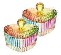 COHEALI Tazza per Manicure in Vetro Crystal 2 Pezzi Coperchio, Piatto Liquido per Unghie Professionale, Accessorio Nail Art per Mescolare Smalto e Cipria, Supporto Compatto per Strumenti