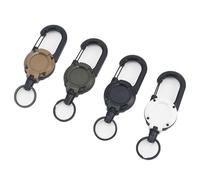 Cohentbliss 4 Pezzi Portachiavi Retrattile, Porta Badge con Moschettone, Portachiavi Allungabile, con Corda in Acciaio, per chiavi, carta d'identità, titolare della scheda del nome