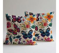 Cohnpjng Copricuscini Divano 45×45 cm, Federe Velluto Cuscini per Divano Soggiorno, set 4 Cuscini da Esterno per Decorazioni Casa Cerniera Nascosta Stampa Doppia Faccia, Farfalla Animali 2 C0F-1049