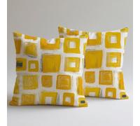 Cohnpjng Copricuscini Divano 50×50 cm, Federe Velluto Cuscini per Divano Soggiorno, set 4 Cuscini da Esterno per Decorazioni Casa Cerniera Nascosta Stampa Doppia Faccia, Giallo Semplicità 8 C0F-1157