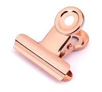Coideal Bulldog - Graffette in metallo color oro rosa, 20 pezzi, 5 cm, per ufficio, sacchetti per alimenti, foto, lavori artistici (50 mm)