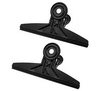 Coideal Clip a forma di bulldog extra large, 2 pezzi, 20 cm di lunghezza, XL, per raccoglitori di tori, per ufficio (colore nero, 17,8 cm)