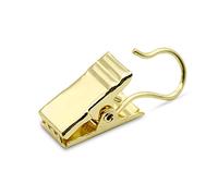Coideal Pinza per tenda dorata con ganci, 100 pezzi piccolo morsetto per tende in acciaio inossidabile per decorazione di matrimonio, foto, arte artigianale Dispaly (oro)