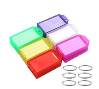 Coideal Portachiavi in plastica, 30 pezzi, portachiavi con etichetta a colori, identificatore e anello, 6 colori, per chiavi USB, segnare le chiavi, bagaglio, valigie