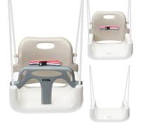 COIL Altalena per bambini, per esterni, 3 in 1, regolabile, per interni con schienale, altalena per bambini (beige)