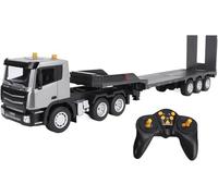 COIL Camion RC, Trasportatore auto, Trasportatore radiocomandato, Rimorchio RC, Modello: 1318, 1:18, Luce, Suono Frequenza: 2,4 GHz, Grigio