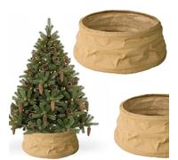 COIL Gonna per albero di Natale, coperta per albero di Natale, supporto per albero di Natale, ovale, rettangolare, diametro da 56 cm (beige, diametro 66)