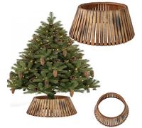COIL Gonna per albero di Natale, coperta per albero di Natale, supporto per albero di Natale, ovale, rettangolare, diametro da 56 cm (marrone scuro, diametro 66)