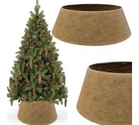 COIL Gonna per albero di Natale, coperta per albero di Natale, supporto per albero di Natale, ovale, rettangolare, diametro da 56 cm (beige, diametro 68)
