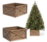 COIL Gonna per albero di Natale, coperta per albero di Natale, supporto per albero di Natale, ovale, rettangolare, diametro da 56 cm (marrone, diametro 56)