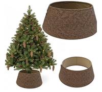 COIL Gonna per albero di Natale, coperta per albero di Natale, supporto per albero di Natale, ovale, rettangolare, diametro da 56 cm (marrone, diametro 68)