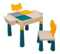 COIL Gruppo di sedute per bambini, gruppo di tavoli per bambini, sedia per bambini, tavolo per bambini, mobili per bambini, materiale: PP+ABS, 2 in 1 - blocchi o disegno