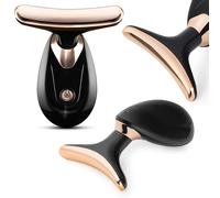 COIL Massaggiatore viso, cosmetico, vibrante lifting, rassodamento della pelle, anti-invecchiamento, elegante massaggiatore, testa a T (nero)