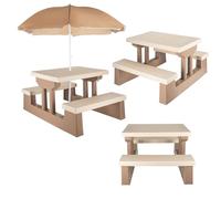 COIL Mobili da giardino, tavolo per bambini con ombrellone per bambini, per esterni, versatile gruppo di seggiolini, tavolo da picnic per bambini dai 3 anni in su, set di seggiolino per bambini, per
