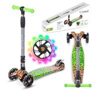 COIL Monopattino per bambini, triciciclo, monopattino, triciciciclo, scooter da città, cuscinetti ABEC-7, regolazione del volante a 3 livelli, ruote a LED (verde)