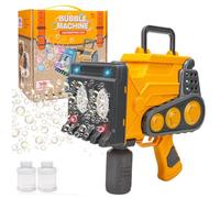 COIL Pistola per bolle di sapone, macchina automatica per bolle di sapone, 15000+ bolle/minuto, LED, cavo USB, 2 x 100 ml di acqua bolla