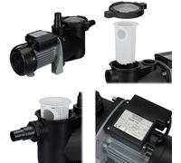 COIL Pompa per piscina, pompa filtro, autoadescante, pompa di circolazione, capacità: 8000 l/h, altezza massima di mandata 8,5 m, prefiltro: 300 W, motore silenzioso: 73 dB, IPX5, 230 V/50 Hz