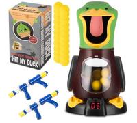 COIL Set di giocattoli sparatutto Blaster per bambini - Anatra XXL con suoni, effetti di luce e LCD, include 2 pistole a pompa ad aria e 24 palline di schiuma, dai 6 anni in su